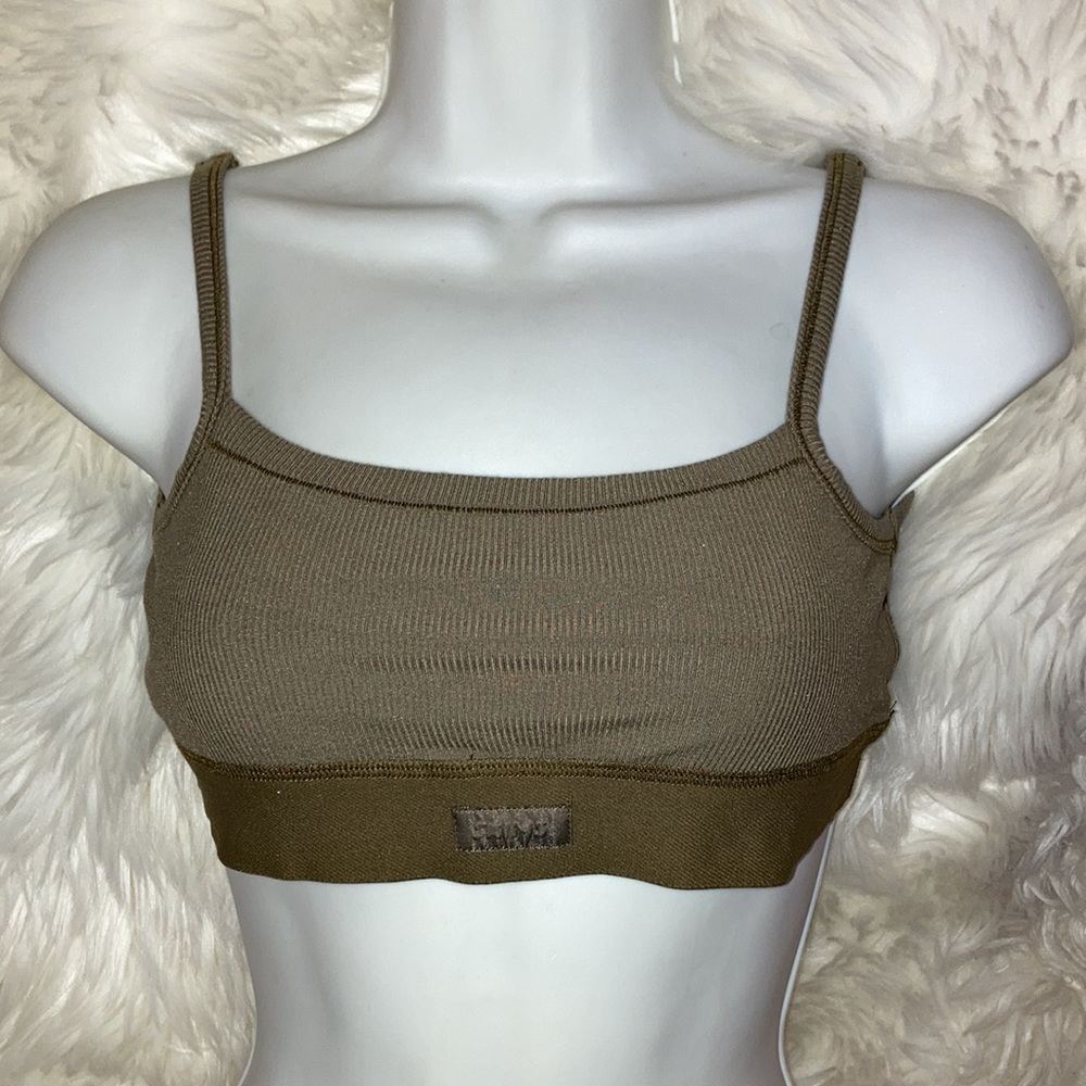 SKIMS Brown Ribbed Bra